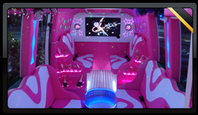 Pink Party Bus Interior